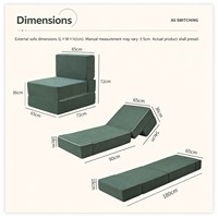 Canapé-lit pliable convertible multi-positions, siège lounge gain de place pour petites pièces