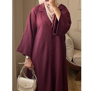 Abaya Elegante <span class=keywords><strong>da</strong></span> <span class=keywords><strong>Donna</strong></span> Stile Dubai, <span class=keywords><strong>Abbigliamento</strong></span> Islamico per Ramadan, EID, Matrimoni, Autunno Inverno - Fornitura ODM - Product Image 2