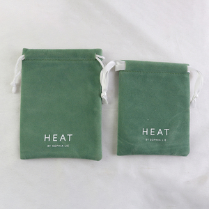 Custom Velvet Dust Bags Packaging with Printed logo Luxurious Drawstring Suede Velvet Pouch Jewelry with <b>Ribbon</b> for Ring Storage - Product Image 3