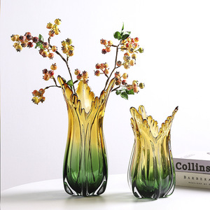 Luxurious Light Modern Gradient Color Glass Tabletop Hydroponic Eco-Friendly Creative <b>Vase</b> - Product Image 1