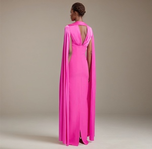 Abito da sera in raso di alta qualità per le donne manica lunga formale abito da festa con lunghezza del pavimento Vestidos eleganti per eventi musulmani - Product Image 1