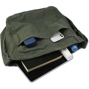 Sac fourre-tout en toile BSCI pour femmes et hommes, sac à bandoulière, sac messager décontracté multi-poches, sac de voyage et de travail - Product Image 4