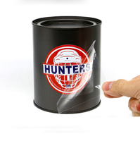 Autocollant de transfert transparent personnalisé, amovible, sans résidu, en vinyle, imperméable, résistant à l'huile, pour tasses à café, verres et étiquettes d'emballage