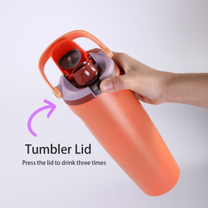 Nouvelle tasse de voyage isotherme personnalisée avec logo, 30 oz et 40 oz, en acier inoxydable, avec poignée et couvercle anti-fuite - Product Image 3