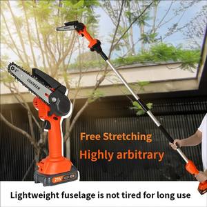 Scie à chaîne sans fil 2-en-1 avec perche télescopique pour l'élagage des hautes branches, alimentée par batterie lithium-ion 21V, pour la coupe de branches en bois - Product Image 3