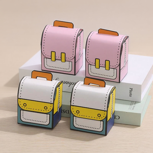 กระเป๋าเป้สะพายหลังขนาดเล็กกระเป๋านักเรียนรูปร่างกล่องกระดาษอบสำหรับ<span class=keywords><strong>เด็ก</strong></span>ของขวัญวันเกิด<span class=keywords><strong>ขนม</strong></span>บิสกิต - Product Image 3