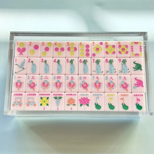 Classic Waffle Green Luxury American Mahjong Complete <b>Set</b> 160 Acrylic Tiles Portable 4-Player Game Factory Pre-Order Available - Product Image 4