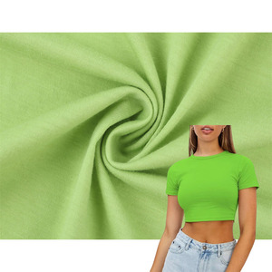 D102 New Arrival Chất Lượng Cao Mềm <span class=keywords><strong>Polyester</strong></span> Cotton Spandex Dệt Kim Vải Đồng Bằng Duy Nhất Jersey Vải Cho Quần Áo Bao Gồm - Product Image 1