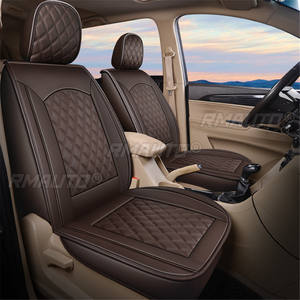 1PC Funda Universal para Asiento Delantero de Coche con Patrón de Rejilla 5D, Alfombrilla Protectora Transpirable de PU para Asiento de Vehículo, Apta para Todas las Estaciones - Product Image 2