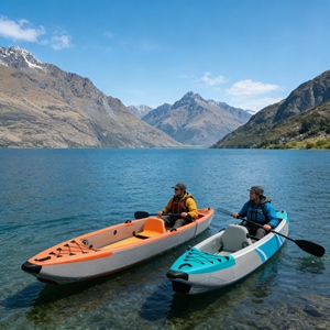 Kayak Gonfiabile Rinforzato in PVC da 4+ Metri per Sport Acquatici, Canoa per 2 Persone con Cuscino Effetto Filo Metallico, Paddle Board, <span class=keywords><strong>Barca</strong></span> da Pesca - Product Image 3