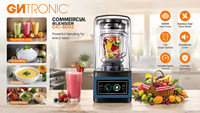 CNTRONIC Meilleur Moteur en Cuivre Pur 6 Lames Mixeur Commercial Robuste pour Hôtels, Mousseur à Lait et Smoothies, 5+ Vitesses