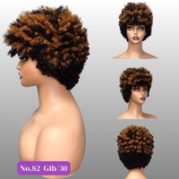 Perruque Grossiste Cheveux Humains Afro Crépus Chinois avec Frange Perruque Courte Sans Colle Cheveux Alignés Cuticule Perruques Bon Marché pour Femmes Noires