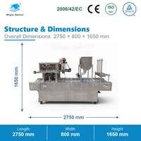 Machine de scellage automatique de gobelets 4 tasses par cycle en acier inoxydable 304 pour remplissage et scellage