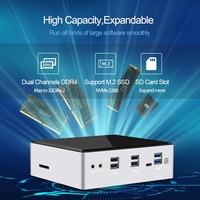 Mini PC HelorPC para Juegos, Computadora Micro PC con Intel Core I3 7020U, Win10, Minipc, 2Lan, DP HD, 4USB2.0, 4USB3.0, Computadora de Escritorio para Gamers