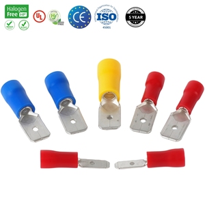 פליז מפלסטיק ספייד מסוף ספייד מחבר lug 5 שנים אחריות ויניל זכר מבודד עם אפשרויות חיווט צהוב אדום כחול אדום