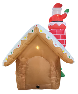 <span class=keywords><strong>Maison</strong></span> gonflable de Noël de 7 pieds avec Père Noël et lumières LED, atelier de Père Noël, décoration de jardin gonflable pour l'extérieur pour l'affichage des fêtes - Product Image 3
