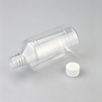 Bouteille en plastique PET ronde transparente de 500 ml avec bouchon à vis moleté vertical, récipient transparent pour nettoyant concentré, liquide d'entretien automobile
