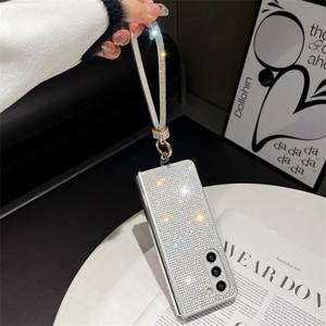 เคสโทรศัพท์ดีไซน์หรูหรา สายคริสตัลวิบวับ ประดับเพชร สำหรับ Samsung <span class=keywords><strong>Z</strong></span> Fold6 Fold5 Fold4 <span class=keywords><strong>Z</strong></span> Flip6 Flip5 Flip3 ป้องกันการกระแทก - Product Image 5