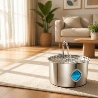 Fontaine à eau automatique pour animaux domestiques en acier inoxydable de 3,2 L, silencieuse, avec circulation d'eau, possibilité de personnaliser le logo pour chats et chiens