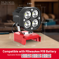 Lámpara LED Inalámbrica de 40W Compatible con Batería Milwaukee de 18V, Portátil, para Trabajo al Aire Libre, Pesca, Emergencias