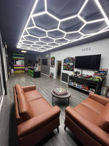 8*16 футов светодиодное шестиугольное потолочное освещение, подвесное Автомобильное оборудование для мастерской гаражного шестигранного света - Product Image 3