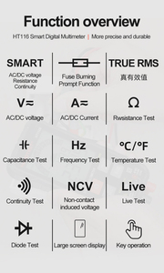 True RMS เครื่องวัดแรงดันไฟฟ้าแบบพกพาแบบสมาร์ท/กระแส/ความต้านทาน/ความจุเครื่องทดสอบอเนกประสงค์รถยนต์750V - Product Image 2