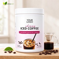 Poudre de café glacé naturelle, végétalienne, sans gluten, sans OGM, décaféinée, sans produits laitiers, sans lactose, sans sucre, 500g, énergétique