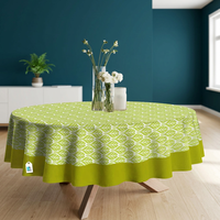 Nappe ronde en coton tissé de qualité supérieure de 60 pouces, motif floral imprimé, personnalisable, imperméable et résistante à l'huile pour les événements et les repas