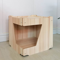 Lit pour chien et chat en bois massif écologique et durable, imperméable, modulaire, cage DIY robuste, meubles pour animaux de compagnie d'intérieur/extérieur