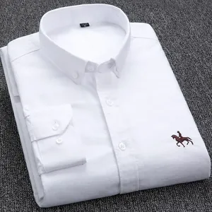 <span class=keywords><strong>Camicie</strong></span> da <span class=keywords><strong>Uomo</strong></span> <span class=keywords><strong>Taglie</strong></span> <span class=keywords><strong>Forti</strong></span> a Maniche Lunghe in 100% Cotone Oxford Stile Polo <span class=keywords><strong>Casual</strong></span> con Ricamo Abbigliamento Bianco - Product Image 1
