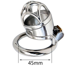 FRRK Sliver BDSM Sex Toys Metal Cages Lock Male Chastity with 3 Sized Penis Ring Cock <span class=keywords><strong>Cage</strong></span> Male Chastity Devices for Boys - Product Image 2