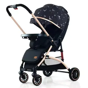 عربة أطفال Coche Para Bebes, عربة أطفال خفيفة الوزن Coche Para Bebes عربة أطفال محمولة للسفر قابلة للطي مع يد واحدة قابلة للطي دراجة أطفال باتجاهين مع عربة أطفال مزودة بميزة التعرف على الهوية بموصلين اثنين من الدراجات النارية مع تصميم بسيط ومزودة بحماية من وزن خفيف الوزن