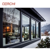 Fenêtres coulissantes en aluminium à double vitrage, design moderne personnalisé, norme américaine NFRC, cadre en alliage d'aluminium résistant au vent