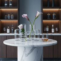 Ensemble de vases cylindriques en verre pour fleurs hydroponiques, petits vases transparents pour centres de table, décoration intérieure, mariage, espaces sereins
