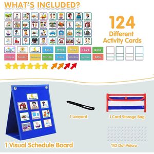 Tabla de horarios visual para niños, tabla de rutina diaria con tarjetas magnéticas, tablero de gestión del tiempo para la planificación de niños pequeños con autismo - Product Image 6