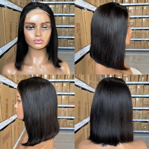 Недорогой прямой парик из натуральных волос - Product Image 5