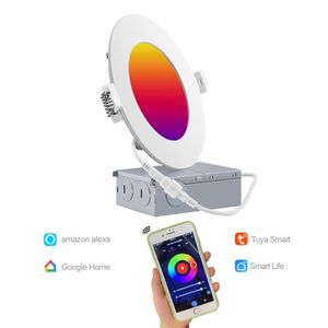 <span class=keywords><strong>Led</strong></span> nồi Ánh sáng 4 ''wifi tuya RGB <span class=keywords><strong>LED</strong></span> cuộc sống thông minh app điều khiển lõm đĩa Downlight - Product Image 3