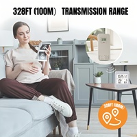 Thermomètre hygromètre numérique sans fil 5043 avec capteur extérieur/intérieur, réveil, rétroéclairage LCD, surveillance climatique domestique