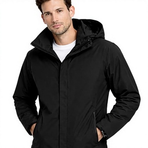 MAQVOB Factory EU US Size High Quality <b>Men</b> Fleece <b>Jacket</b> Lightweight Regular Waterproof Hooded Workwear Style Zipper Plain Dyed - Product Image 3