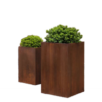 Pot bunga baja Corten untuk penggunaan dalam/luar ruangan penanam pedesaan untuk taman & Dekorasi Rumah