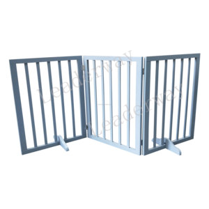Botón de puerta para mascotas independiente de madera moderno, diseño plegable de 3 paneles de 24 pulgadas, se expande 60 pulgadas de ancho para seguridad de cachorros de perros de interior - Product Image 2