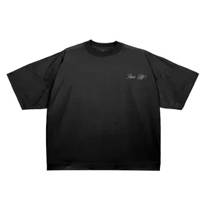 男性用高品質ドロップショルダープレーンTシャツクロップドTシャツカジュアル特大Tシャツ