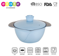 Ensemble de casseroles et poêles de qualité supérieure en aluminium moulé, design floral, revêtement antiadhésif, 4 pièces, compatible induction