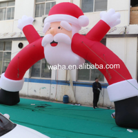 Arche gonflable de Noël à thème Père Noël de qualité supérieure, gonflable publicitaire durable pour les présentoirs de centres commerciaux et les événements hivernaux