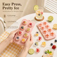 Moule à glaçons en silicone multi-formes étoile et diamant, 8 cavités, pour whisky, vin, cocktails, accessoires de bar