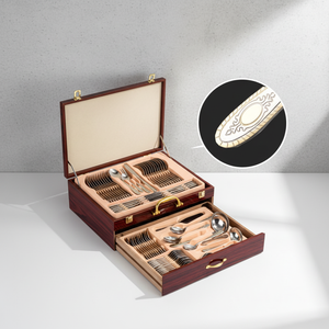 Ensemble de couverts en or/argent en gros, 72/84 pièces, pour dîners de 12 personnes/cadeaux d'affaires - Product Image 4