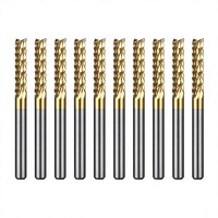 Fraise à gravure Bartu 1/8'' en carbure de tungstène massif revêtu de TiN, 4 dents, pour routeur CNC et machine à PCB, HRC62, longueur 4,5 mm