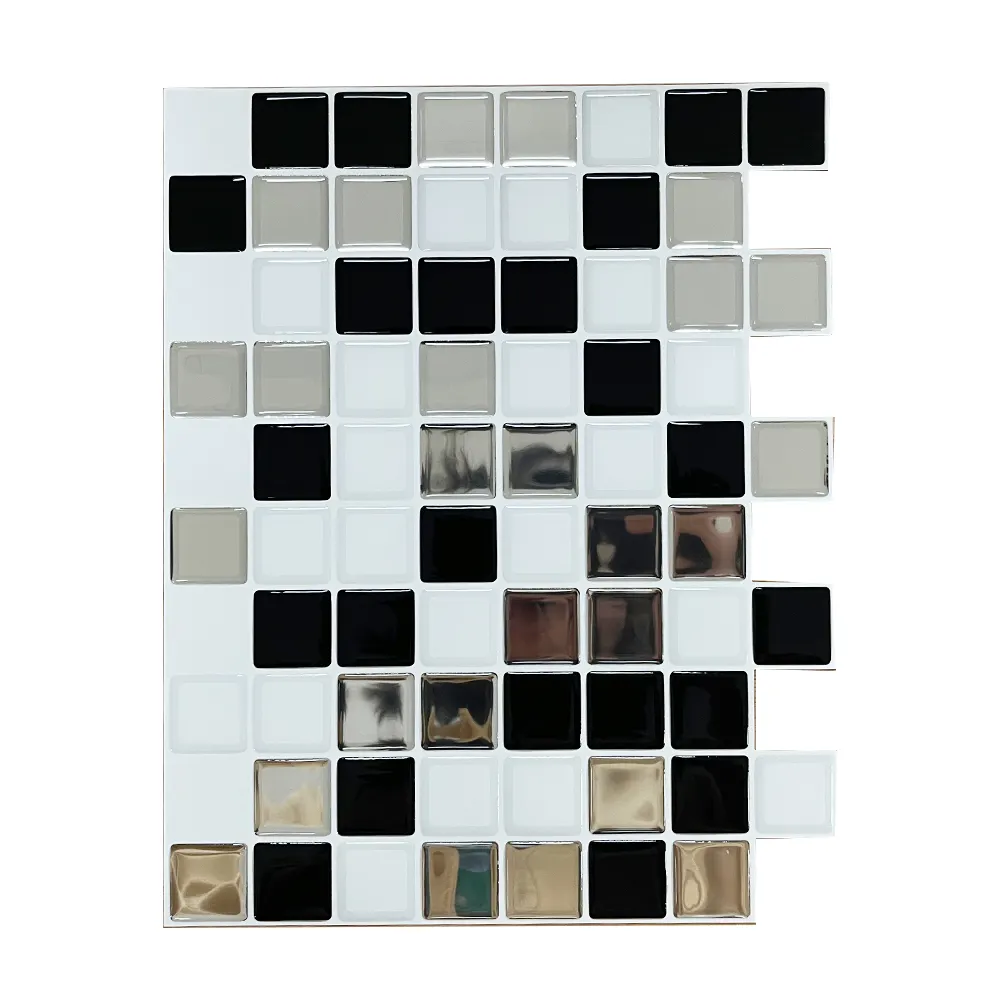 Hebei Venta caliente diseño de moda autoadhesivo vidrio PVC mosaicos espejo pared azulejos