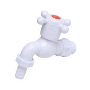 PVC White Garden Faucet Washing Machine Health Water Taps Plastic Bibcock Tap