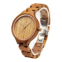 Montre Décontractée Quotidienne, Boîtier en Bois Noir, Design Rond Fin, 4 Index Horaires, Bracelet en Bois Intégré, Montre Minimaliste 2025
